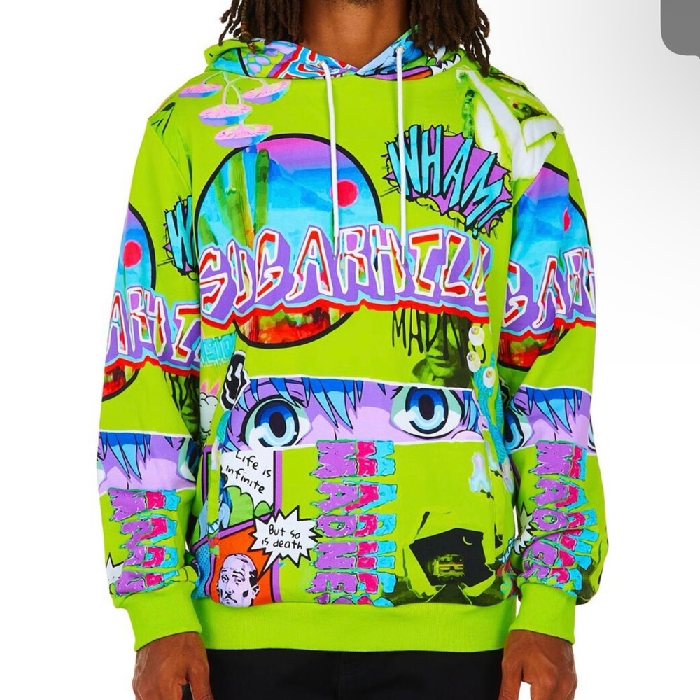Men's SugarHill Special Edition lucid dreams Anime Graphic Hoodie - Green